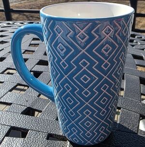 Source Unknown Teal Diamond Pattern Mug